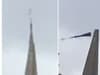 Storm Eunice: dramatic video shows church spire being toppled to the ground in Somerset