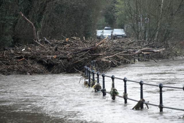 Debris lays across Ford Lane in Northenden as water levels of the River Mersey begin to recede after Storm Franklin (Photo: Christopher Furlong/Getty Images)