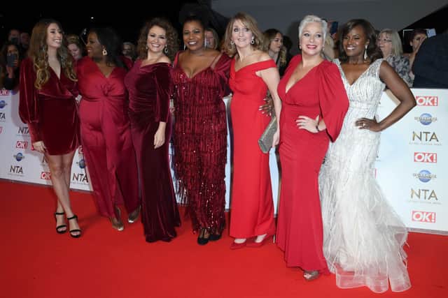 Stacey Solomon, Alison Hammond, Nadia Sawalha, Brenda Edwards, Kaye Adams, Denise Welch and Kelle Bryan attend the National Television Awards 2020 (Photo: Gareth Cattermole/Getty Images)