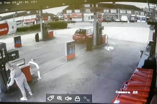 Talisa Windsor was seen on CCTV filling a bottle with petrol.