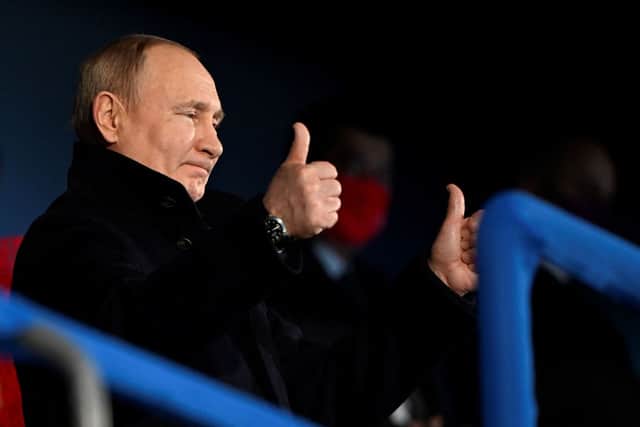 Vladimir Putin during the opening ceremony of the Beijing 2022 Winter Olympic Games on 4 February 2022 (Photo: WANG ZHAO/AFP via Getty Images)