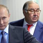 Usmanov, right, has had assets frozen due to links with President Putin, left.