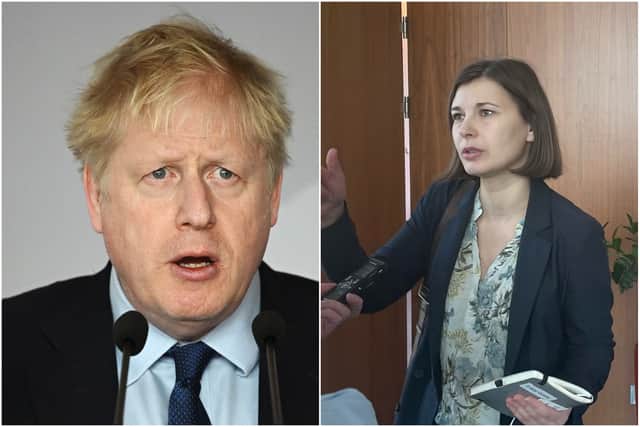 Daria Kaleniuk made a plea at a press conference in Warsaw with Boris Johnson for a no-fly zone to be established to protect Ukrainian civilians from Russian bombs.