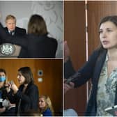 Daria Kaleniuk questioned the Prime Minister at a press conference in Warsaw (Photos: Getty)