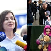 President Maia Sandu (left) oversees a country which is providing aid to Ukrainian refugees (Photos: Getty Images)