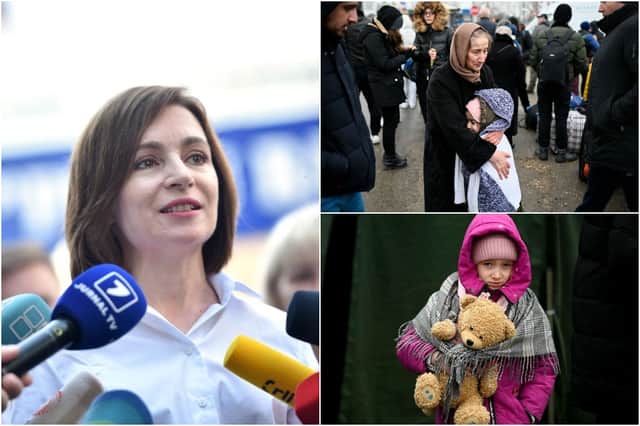 <p>President Maia Sandu (left) oversees a country which is providing aid to Ukrainian refugees (Photos: Getty Images)</p>
