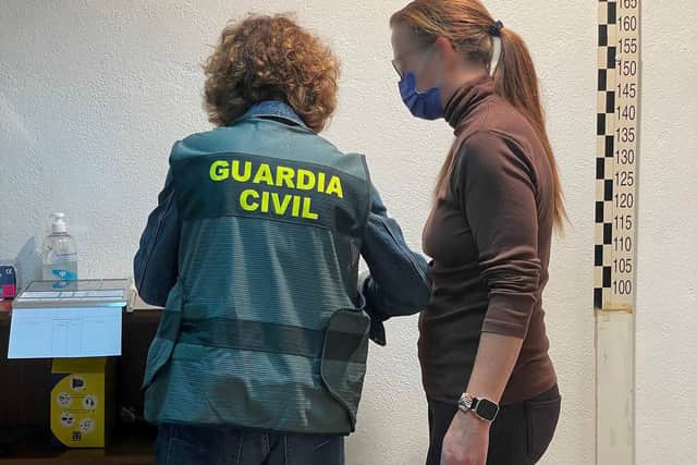 Sarah Panitzke’s arrest  in Santa Barbara, Tarragona, on Sunday morning.