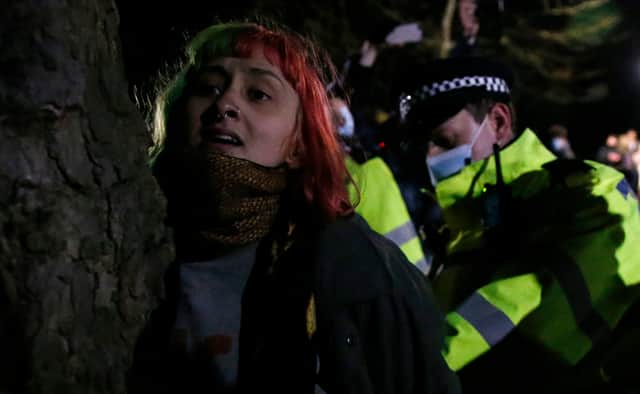 Nine people were arrested during a vigil for Sarah Everard on 13 March 2021. (Credit: Getty)