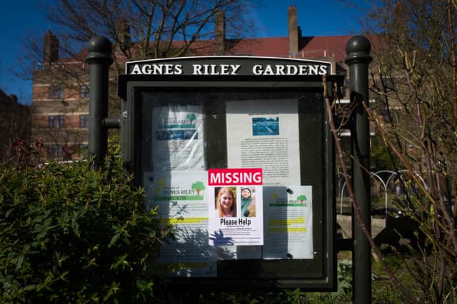 Posters were put up near to where Sarah was last seen. (Credit: Getty)