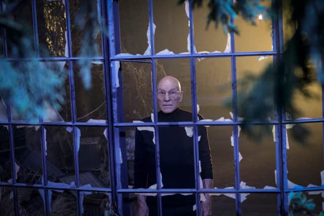 Picard looks out an icy window, contemplating the past (Credit: Trae Patton/Paramount+)
