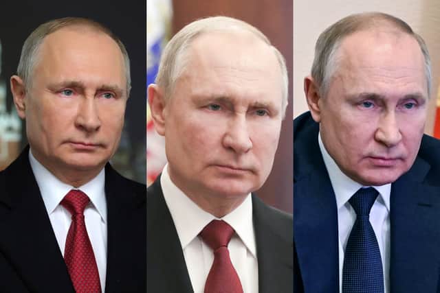 Putin pictured (left to right) in 2018, February 2021 and March 2022 (Photos: Getty)