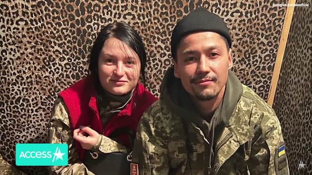 <p>Pasha Lee wearing his military uniform in Ukraine</p>