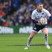 Scotland fly half Finn Russell in action during the Six Nations Rugby match between Scotland and France at BT Murrayfield Stadium on February 26
