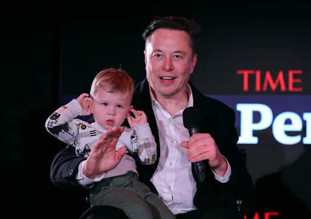 Elon Musk and son  X Æ A-Xii. The Tesla CEO has seven children altogether (Photo: Theo Wargo/Getty Images for TIME)