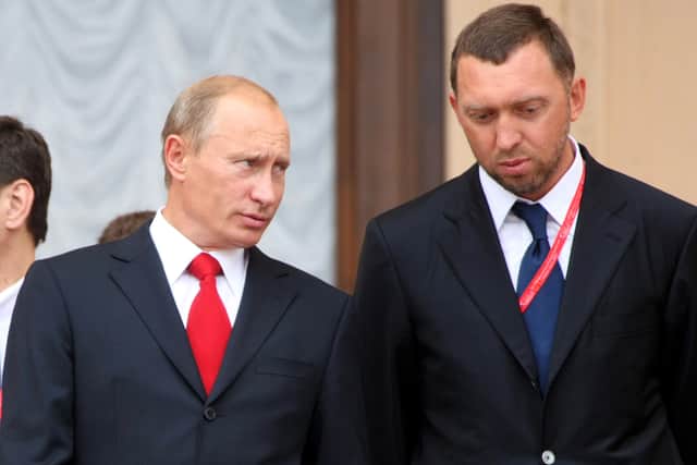 Oleg Deripaska pictured alongside Vladimir Putin in 2008. (Credit: Getty)