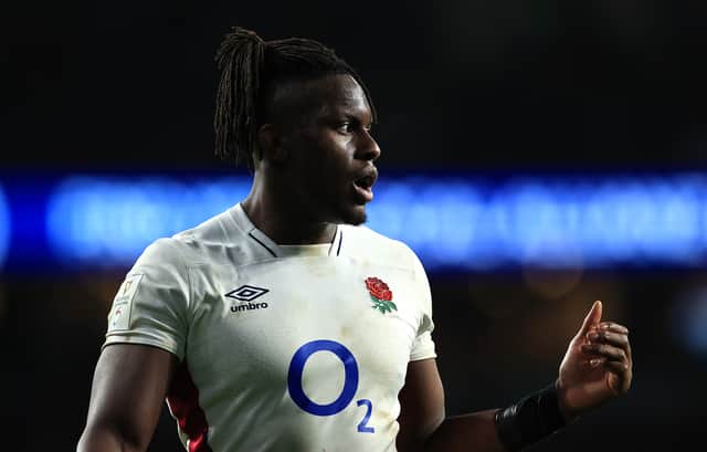Maro itoje of England looks on during the Guinness Six Nations Rugby match between England and Ireland at Twickenham Stadium