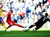 Luis Diaz scored Liverpool’s first goal in their 2-0 win over Brighton. 
