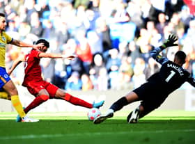 Luis Diaz scored Liverpool’s first goal in their 2-0 win over Brighton. 