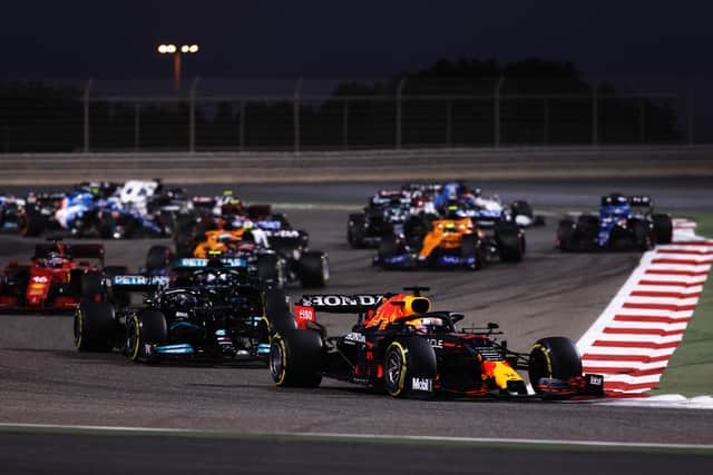 Max Verstappen and Lewis Hamilton at 2021 Bahrain GP