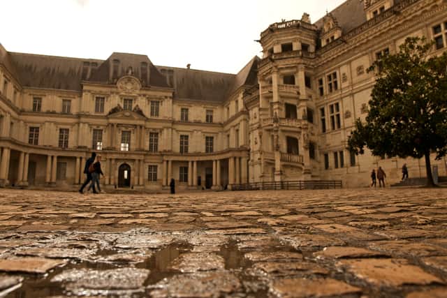 A view of the courtyard of Blois castle in France, as a mass of hot air from the Sahara desert dumped orange dust (Photo: Getty)