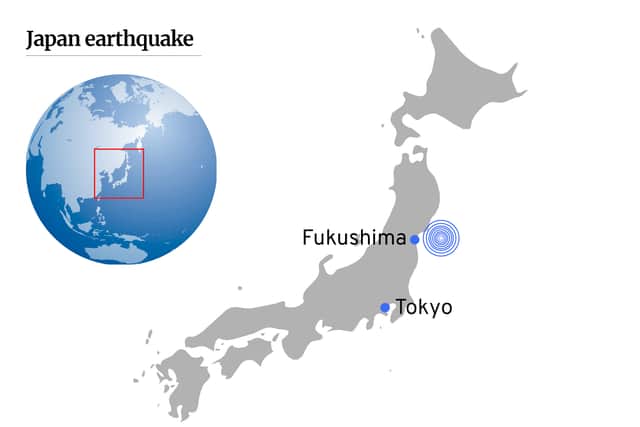 An earthquake struck off the coast of northern Japan at Fukushima sparking a tsunami alert.