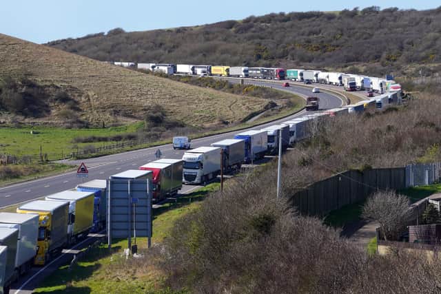 Dover, a port that’s become no stranger to lorry queues since Brexit, saw heavy disruption on Thursday (image: PA)