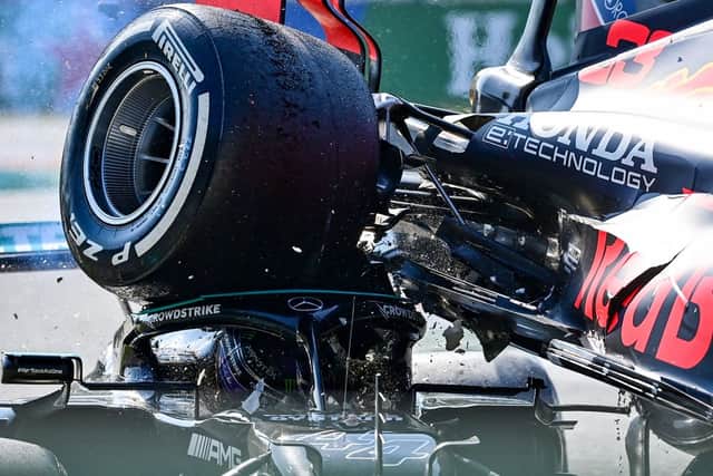 Lewis Hamilton was lucky to emerge unscathed from an accident with Max Verstappen at Monza (image: AFP/Getty Images)