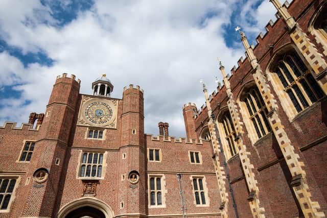 Hampton Court Palace is used for exterior shots 