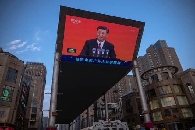 A big screen showing the Chinese state television CCTV in Beijing (Photo: Getty)