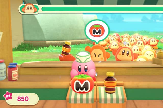 There’ll be plenty of cutesy minigames to play too; this ones looks as if it’ll have you preparing food orders for the Waddle Dees (Image: Nintendo)