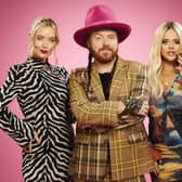 Keith Lemon Laura Whitmore and Emily Atack return for a new season of Celebrity Juice