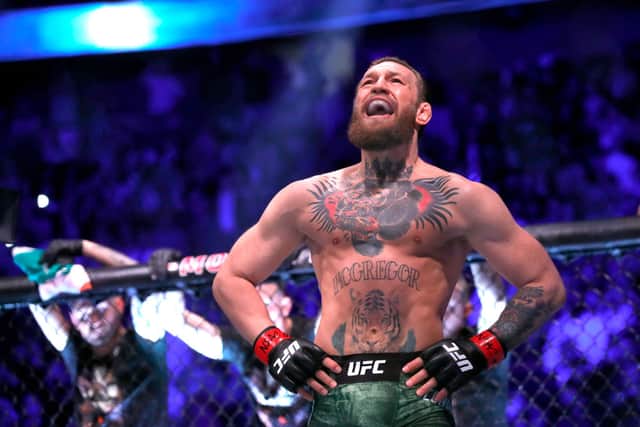 Conor McGregor waiting for the start of his welterweight bout against Donald Cerrone (Photo: Steve Marcus/Getty Images)