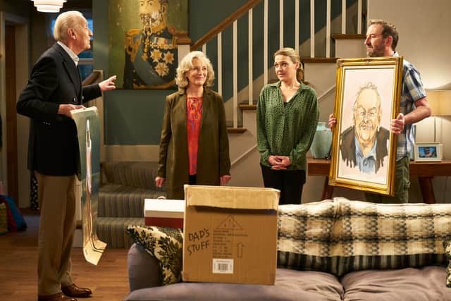 Geoffrey Whitehead , Deborah Grant, Sally Bretton and Lee Mack in Not Going Out season 12