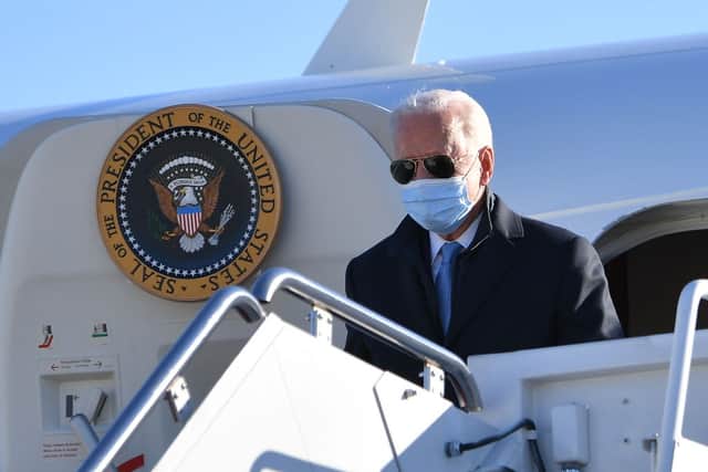 US President Joe Biden steps off Air Force One in 2021 (Photo: MANDEL NGAN/AFP via Getty Images)