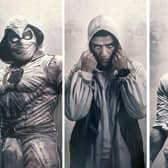 Three posters for Moon Knight, showing the character’s different guises (Credit: Disney+)