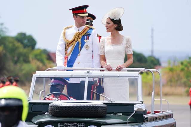 <p>The Duke and Duchess of Cambridge, Prince William and Kate Middleton, during their Caeribbean tour 2022.</p>