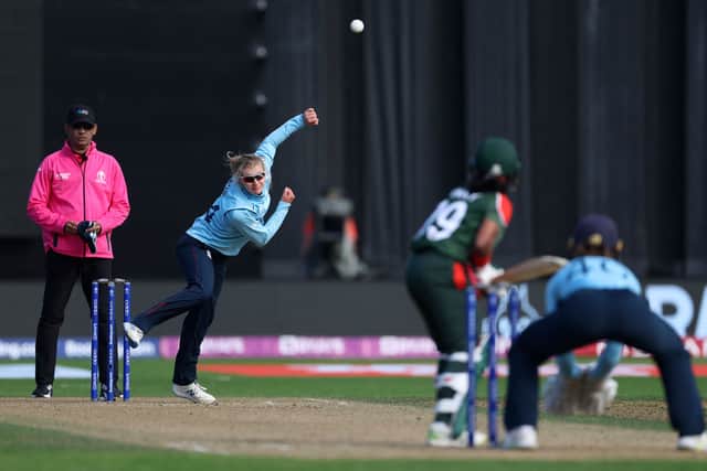 Charlie Dean took three wickets against Bangladesh