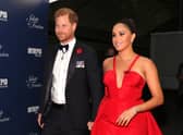 Meghan Markle’s new podcast, Archetypes, has launched on Spotify. She is pictured with husband Prince Harry. 