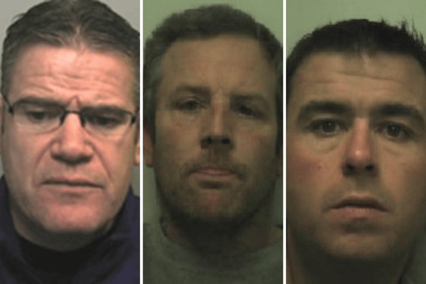 Thomas Kavanagh, Gary Vickery and Daniel Canning were all jailed on drug charges after being caught trying to smuggle £30 million worth of drugs into the UK. (Credit: SWNS)