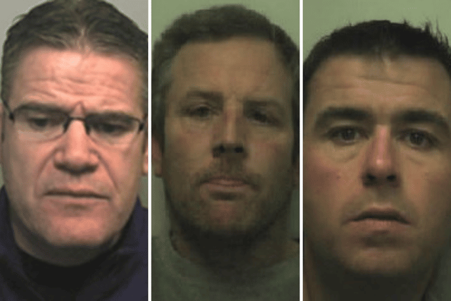 Thomas Kavanagh, Gary Vickery and Daniel Canning were all jailed on drug charges after being caught trying to smuggle £30 million worth of drugs in the UK. (Credit: SWNS)