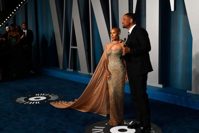 Will Smith and his Wife at the Vanity Fair Oscar Party 