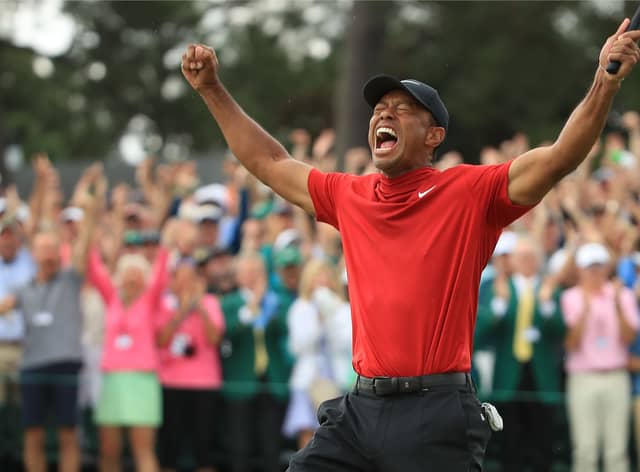 Tiger Woods celebrates win in 2019