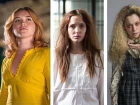 Florence Pugh in Little Drummer Girl, Jodie Comer in Thirteen, and Tatiana Maslany in Orphan Black (Credit: BBC One/BBC Three/BBC America)