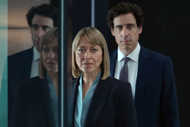 Stephen Mangan and Nicola Walker are lawyer couple Hannah and Nathan Stern in The Split