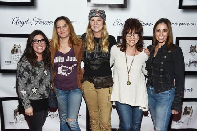 (L-R) Rebecca Corry, Dana Min Goodman, Mo Collins, Mindy Sterling and Julia Lea Wolov at the 8th Annual Stand Up For Pits at the Hollywood Improv Comedy Club, 2018 (Photo: Amanda Edwards/Getty Images)