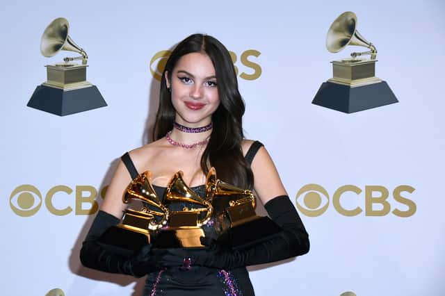 American singer-songwriter Olivia Rodrigo won three Grammys at the 2022 awards ceremony