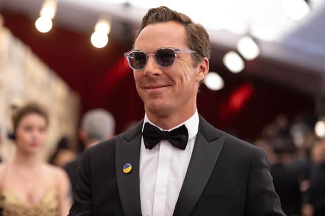 Actor Benedict Cumberbatch is among the famous faces to wear Ukraine badge