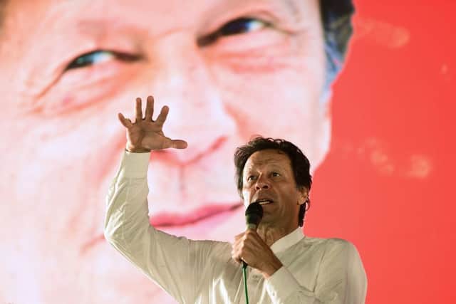 Khan at a political campaign rally ahead of the general election in Islamabad in 2018 (Photo: FAROOQ NAEEM/AFP via Getty Images)