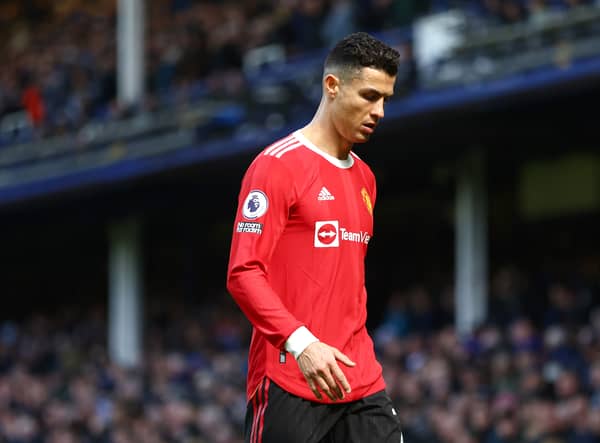 Ronaldo appeared to knock phone out of Everton fan’s hand at Goodison Park on Saturday. 