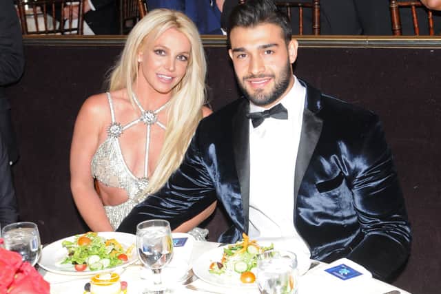 Britney Spears and Sam Asghari at the 29th Annual GLAAD Media Awards at The Beverly Hilton Hotel on April 12, 2018 in Beverly Hills (Photo: Vivien Killilea/Getty Images for GLAAD)